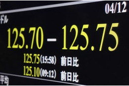 円続落、125円台後半 画像