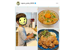 小倉優子、長男＆次男リクエストの夕飯を公開「好評で良かった」「三男がお手伝いをしてくれました」 画像