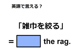 英語で「雑巾を絞る」はなんて言う？ 画像