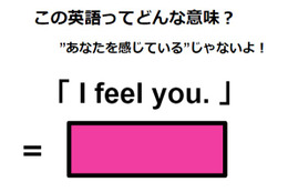 この英語ってどんな意味？「 I feel you. 」