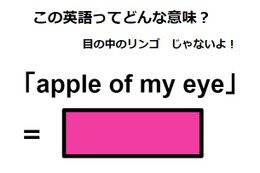 この英語ってどんな意味？「apple of my eye」