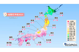 桜開花、3/21東京から開始…北日本は早まる予想