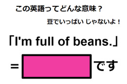 この英語ってどんな意味？「I’m full of beans.」