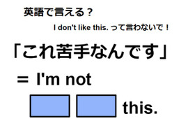 英語で「これ苦手なんです」ってなんて言う？