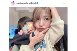 矢口真里、“ママっ子過ぎる”3歳次男とのくっつきSHOTに反響「とても可愛い」「幸せですね」