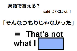 英語で「そんなつもりじゃなかった」はなんて言う？