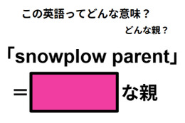 この英語ってどんな意味？「snowplow parent」