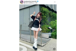 「スタイル抜群」田中れいな、美シルエットのモノトーンコーデに絶賛の声「理想的な着こなし」