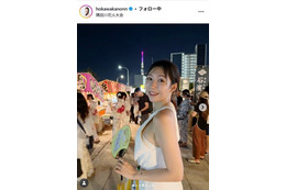 気象予報士・穂川果音、ニットオフショルワンピで美ボディラインくっきり「肩が綺麗」「シルエットが美しい」