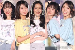 エビ中・桜木心菜＆小久保柚乃＆風見和香＆桜井えま＆仲村悠菜、5人でファッションショー登場 ドリームコアが可愛らしい【STARRZ TOKYO 2025】