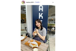 第1子妊娠中・元AKB48小林茉里奈アナ、ふっくらお腹公開「だーいぶ育ってぽんぽこりん」 画像