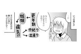 46歳で自然妊娠したらどうする？…しかも大きなチョコレート嚢腫が！産むならハイリスク出産【アラフィフ漫画家 更年期かと思ったら妊娠してました #４】