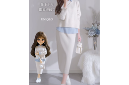 どの色も使える【ユニクロ】ふんわり優秀ニット。「白」で作る大人のやさしげ冬スタイル【40代の毎日コーデ】