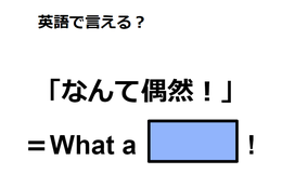 英語で「なんて偶然！」は何て言う？