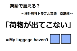 英語で「荷物が出てこない」は何て言う？