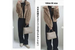 この価格でこの存在感！冬っぽいおしゃれを楽しめる【GU】フラッフィーブルゾン の着こなし見本【40代の毎日コーデ】