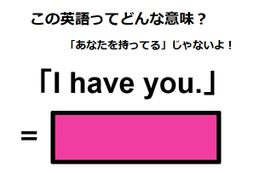 この英語ってどんな意味？「I have you.」