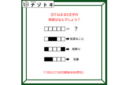 クイズです！「当てはまる５文字の単語はなんでしょう？」白いマスに文字を入れて、３つの単語を考えましょう【難易度LV３.・中辛】