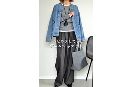 GUの「シアーＴ」は今が買い！デニムジャケットを品よく着こなす大人の春色レイヤード【40代の毎日コーデ】