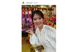 日テレ黒田みゆアナ、ピンクのノースリワンピ姿に絶賛の声「透明感すごい」「大人の魅力」