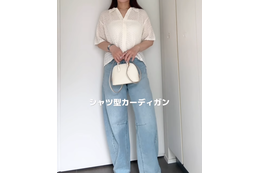【GU】透かし編みニットが優秀！デニム合わせでつくる、爽やかで心地よい初夏のカジュアルスタイル【40代の毎日コーデ】