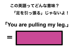 この英語ってどんな意味？「You are pulling my leg.」