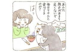 肉球天国⁉「化粧ノリも悪いし、夕方には目が霞む…」落ち込む女性に、思いがけない“ご褒美”が【深夜３時のくろねこ喫茶 #３】