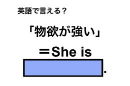 英語で「物欲が強い」は何て言う？