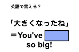 英語で「大きくなったね」は何て言う？