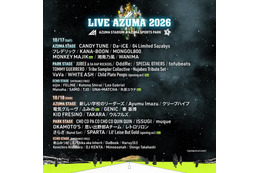 福島最大級の音楽フェス「LIVE AZUMA 2026」最終出演アーティスト発表。ふみの・MONKEY MAJIKらがラインナップ