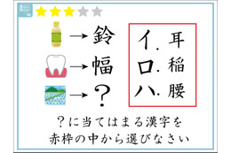 【クイズ】解けたらIQ120。「？」に入る漢字は赤枠の中のどれでしょう