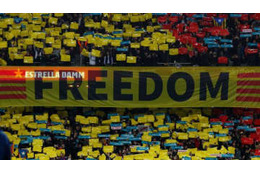 クラシコ前、「カタルーニャ独立派同士の衝突」映像が話題に 画像