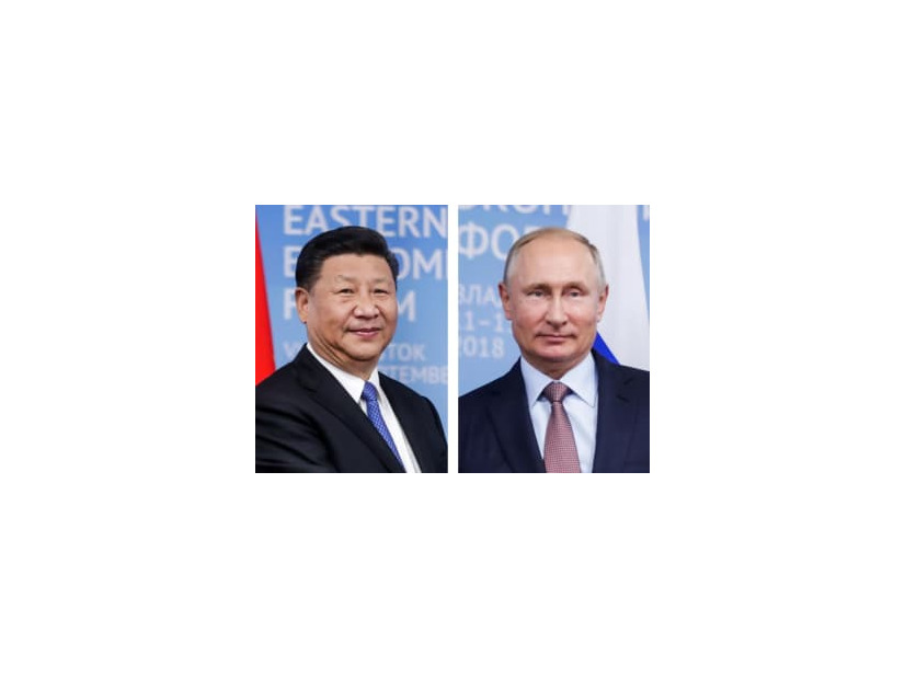 中国の習近平国家主席、ロシアのプーチン大統領（いずれもタス＝共同）