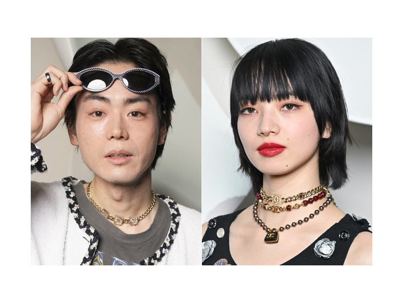 「シャネル」秋冬コレクションに参加した菅田将暉、小松菜奈／Photo by Getty Images