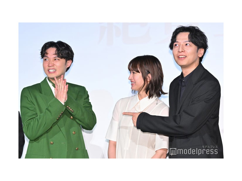 映画「渇水」初日舞台挨拶に登壇した磯村勇斗、門脇麦、生田斗真（C）モデルプレス