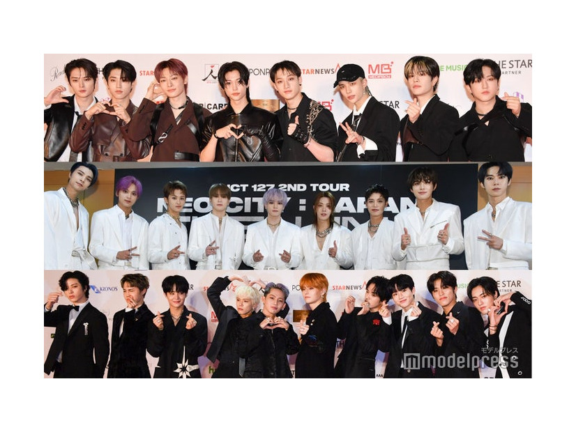 （上段から）Stray Kids、NCT 127、TREASURE（C）モデルプレス