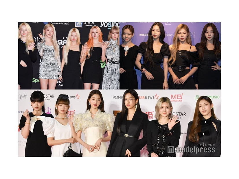 (G)I-DLE（C）モデルプレス、aespa／Photo by Getty Images、IVE （C）モデルプレス