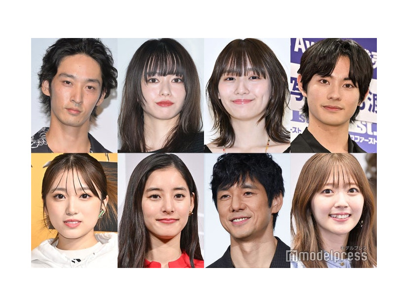 （上段左から）上杉柊平、山本舞香、浅川梨奈、前田拳太郎（下段左から）矢吹奈子、新木優子、西島秀俊、鈴木愛理（C）モデルプレス