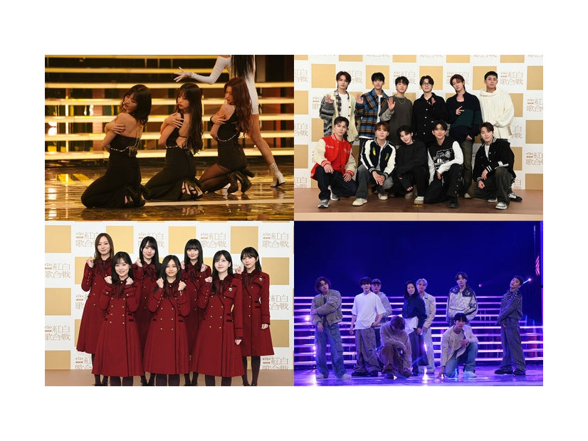 （左から時計回りに）MISAMO、SEVENTEEN、坂本冬美、JO1、BE:FIRST、乃木坂46（C）NHK