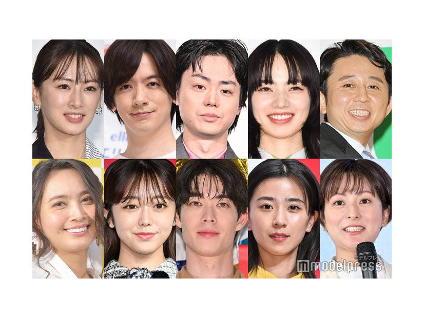 （上段左から）北川景子、DAIGO、菅田将暉、小松菜奈、有吉弘行（下段左から）加藤夏希、峯岸みなみ、宮沢氷魚、黒島結菜、徳島えりか（C）モデルプレス