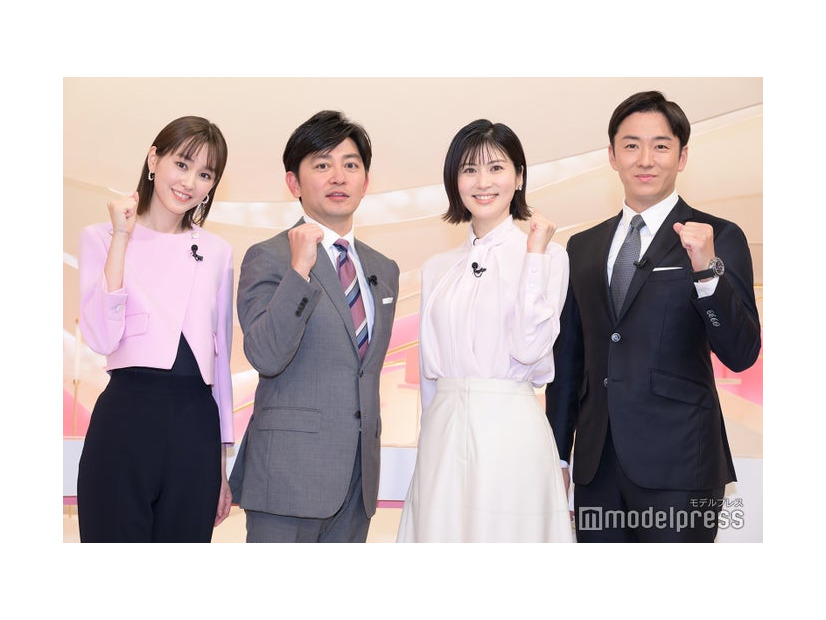 桐谷美玲、森圭介アナウンサー、鈴江奈々アナウンサー、斎藤佑樹（C）モデルプレス