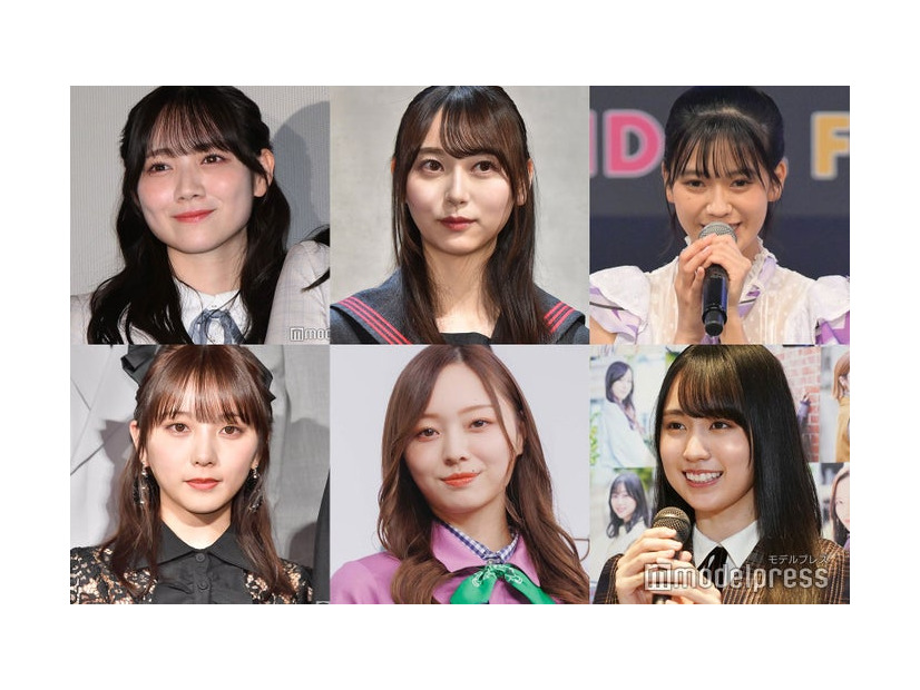 田村真佑、弓木奈於、奥田いろは、与田祐希、梅澤美波、賀喜遥香（C）モデルプレス