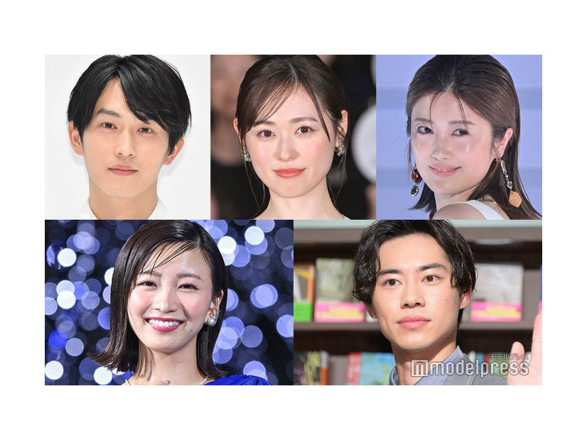 （左上から時計回り）杉野遥亮、福原遥、樋口日奈、戸塚純貴、岡崎紗絵（C）モデルプレス