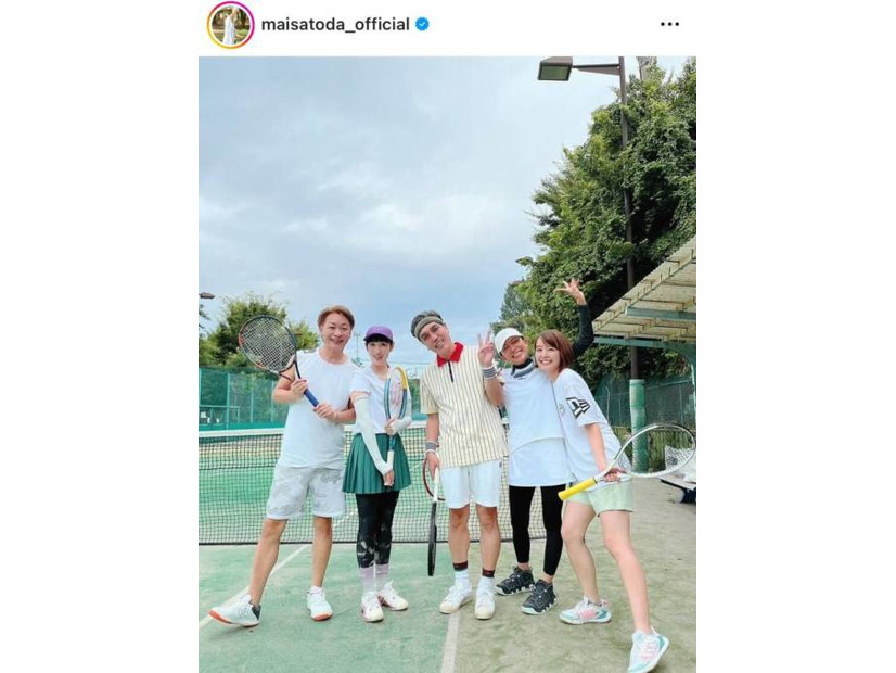 里田まい、中村仁美＆坂下千里子らとのテニスSHOT公開「めちゃくちゃ楽しい時間を過ごしましたー！」