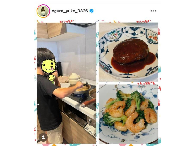 小倉優子、料理男子な12歳長男との夕食作りSHOTに反響「忙しいのに本当に偉い」「お兄ちゃんかっこいい」