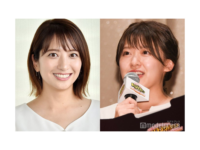 笹崎里菜アナウンサー、尾崎里紗アナウンサー（C）モデルプレス