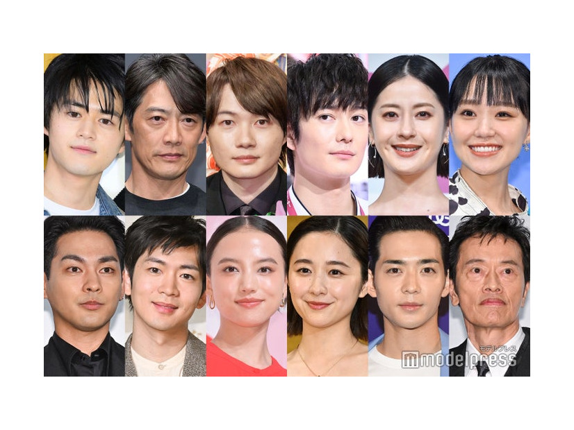 （上段左から）鈴鹿央士、反町隆史、神木隆之介、岡田将生、松本若菜、奈緒（下段左から）柳楽優弥、松下洸平、清原果耶、堀田真由、竜星涼、遠藤憲一（C）モデルプレス