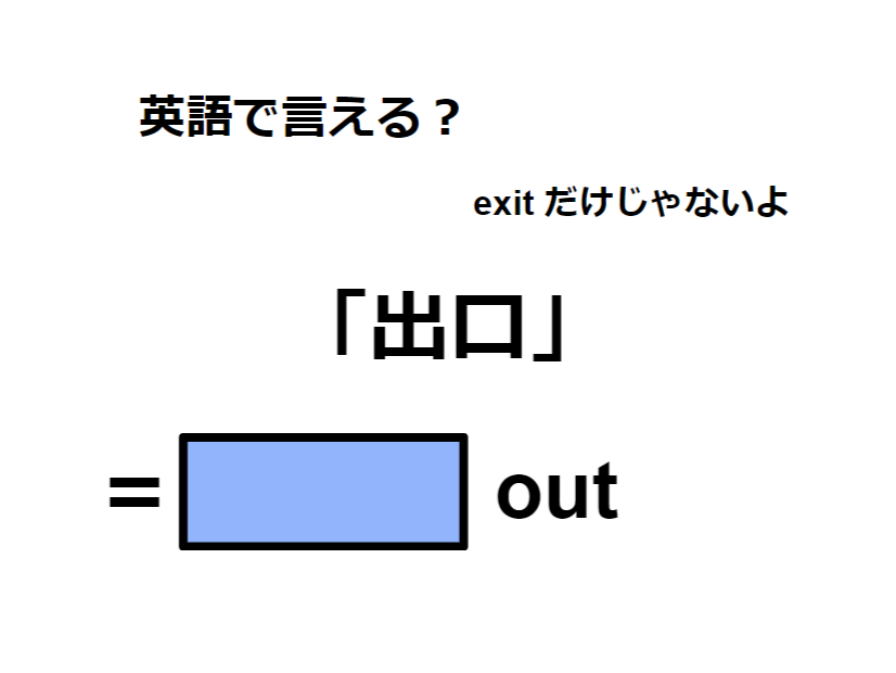 英語で「出口」はなんて言う？