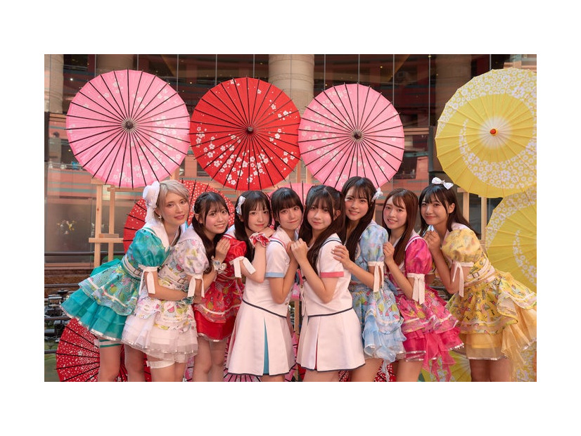 LinQ（左から）海月らな、華山あかり、森斗さわ、織多 莉鈴、森山結友、有村南海、高木悠未、黒田れい（提供写真）