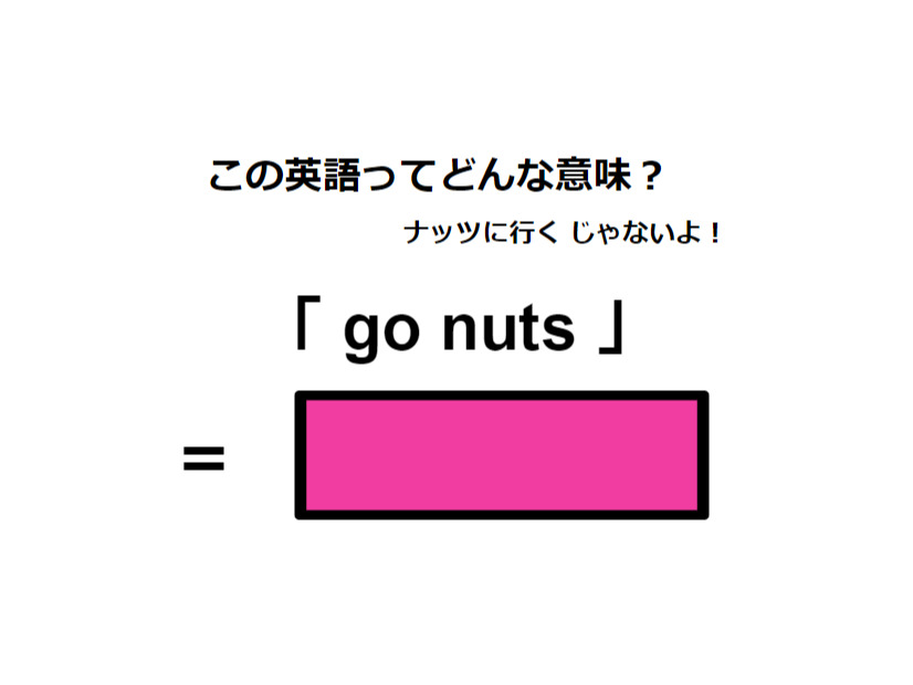 この英語ってどんな意味？「 go nuts 」